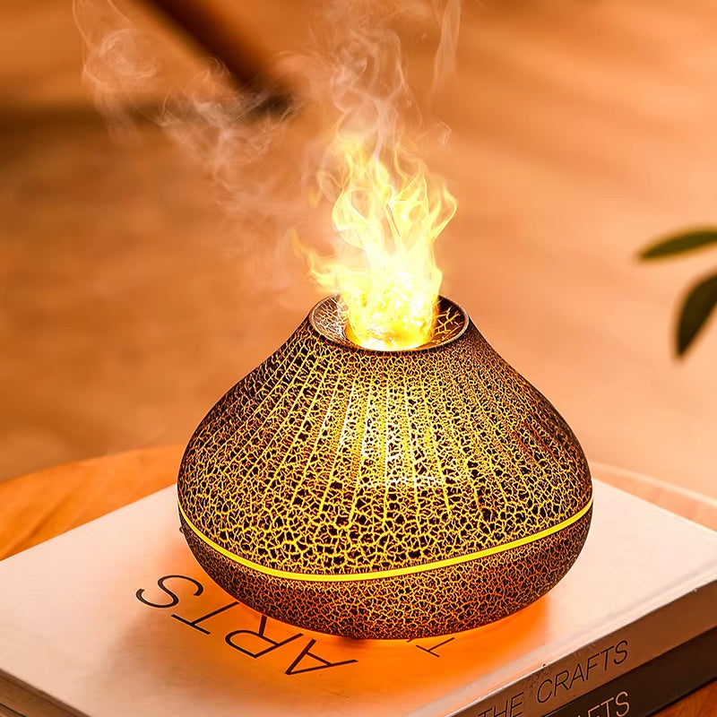 Volcanic Lava Crack Aromatherapy Diffuser with Humidifier Night Light Essential Oil Functionality for Home Office and Car