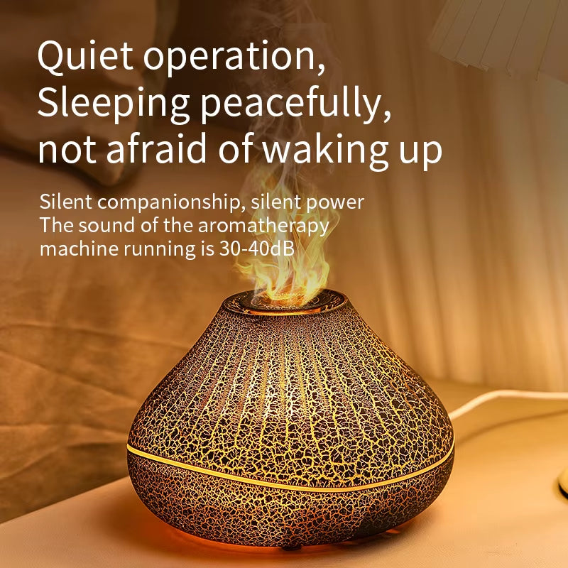 Volcanic Lava Crack Aromatherapy Diffuser with Humidifier Night Light Essential Oil Functionality for Home Office and Car