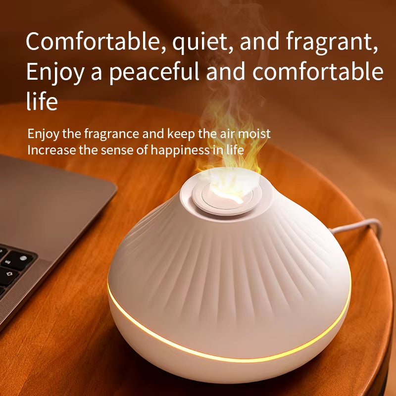 Volcanic Lava Crack Aromatherapy Diffuser with Humidifier Night Light Essential Oil Functionality for Home Office and Car